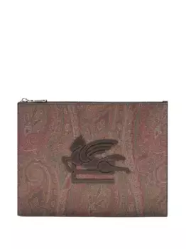 Сумка с нашивкой-логотипом и узором пейсли ETRO, коричневый