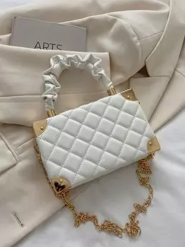 Сумка с ромбовидным узором, белый