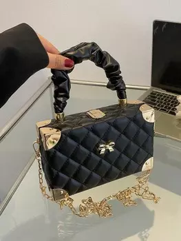 Сумка с ромбовидным узором, черный