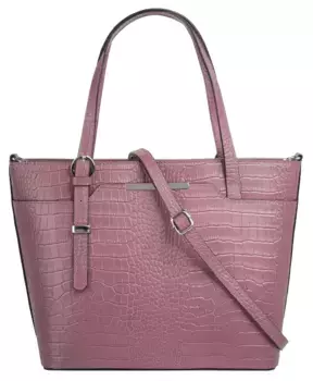 Сумка с ручкой Cluty, натуральная кожа, производство Италия, розовый