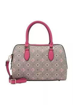 Сумка с ручкой, искусственная кожа, эмблема, принт по всей поверхности, для женщин L.CREDI, цвет Beige Multi