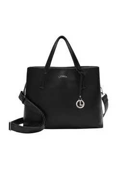 Сумка с ручкой, искусственная кожа, кулон, женская L.CREDI, черный