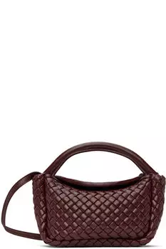 Сумка с ручкой из овечьей шерсти бордового цвета Bottega Veneta