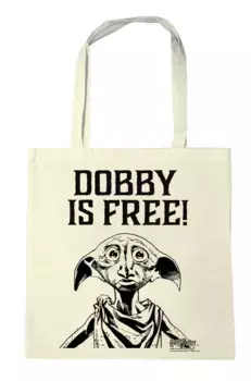 Сумка с ручкой LOGOSHIRT "Хлопковая сумка Dobby Is Free", с принтом Добби, цвет Natur