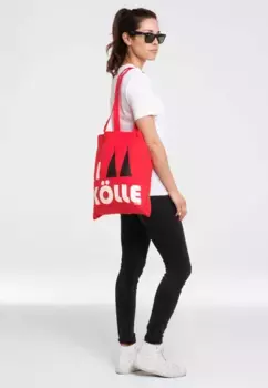 Сумка с ручкой LOGOSHIRT "Хлопковая сумка Logoshirt Cologne", с принтом I Love Klle, красный