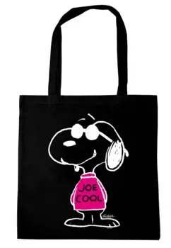Сумка с ручкой LOGOSHIRT "Хлопковая сумка Peanuts - Snoopy", с лицензионным принтом Snoopy, черный