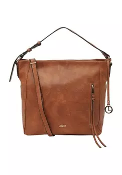 Сумка с ручкой, отделения на молнии, подвеска, для женщин L.CREDI, цвет Cognac