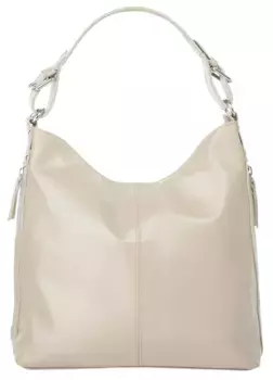 Сумка с ручкой Samantha Look, натуральная кожа, производство Италия, бежевый