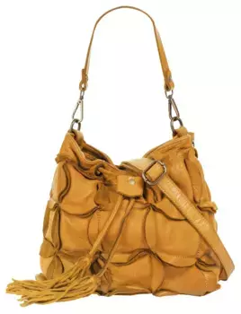 Сумка с ручкой Samantha Look, натуральная кожа, производство Италия, желтый