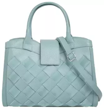 Сумка с ручкой Samantha Look, натуральная кожа, производство Италия, синий