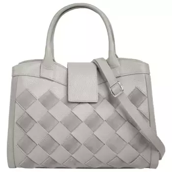 Сумка с ручкой Samantha Look, натуральная кожа, производство Италия, серый