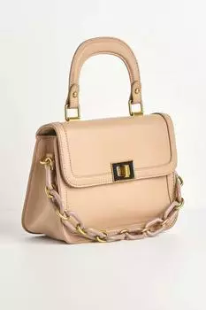 Сумка с ручкой сверху и цепочкой Danya Carlton Collection Miss Diva, нюд