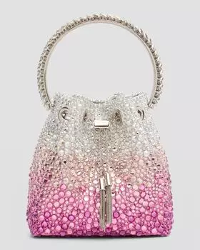 Сумка с ручкой сверху, украшенная кристаллами Bon Bon Jimmy Choo, цвет Candy Pink