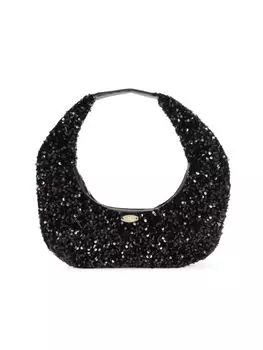 Сумка с ручкой сверху в форме полумесяца и блестками 8 Other Reasons, черный