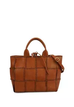 Сумка с ручкой UMA со стильной стежкой HARPA, цвет Caramel Brown