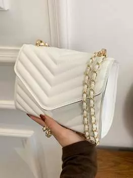 Сумка с шевроном, белый