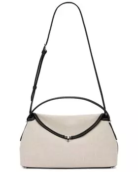 Сумка с Т-замком и верхней ручкой Toteme, цвет Ecru & Black