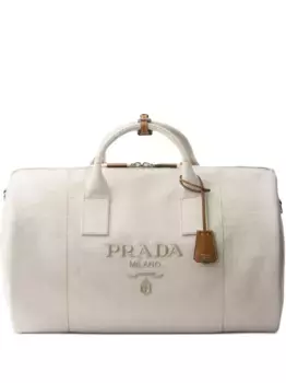 Сумка с тисненым логотипом Prada, нейтральный