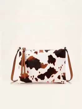 Сумка с узором, белый / коричневый