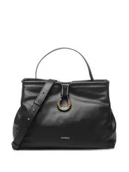 Сумка с верхней ручкой и круглой пряжкой Coccinelle, черный