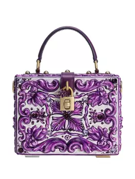 Сумка с верхней ручкой, украшенная цветочным узором Dolce & Gabbana, фиолетовый