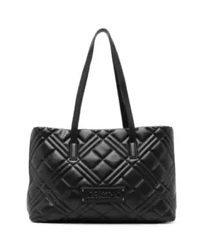 Сумка с зернистой текстурой и эффектом матлассе. Love Moschino, черный