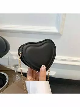 Сумка с желтой мини-цепочкой, черный