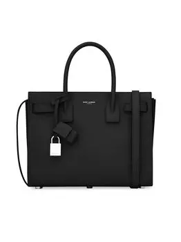 Сумка Sac De Jour Baby с верхней ручкой из зерненой кожи Saint Laurent, черный