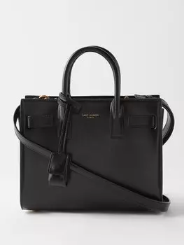 Сумка sac de jour из нанокожи Saint Laurent, черный