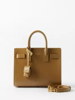 Сумка sac de jour из нанокожи Saint Laurent, коричневый