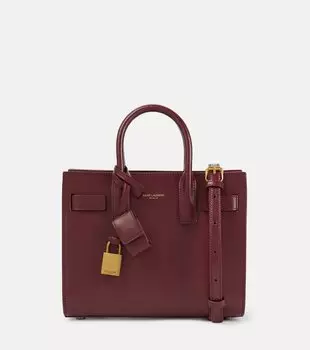 Сумка Sac De Jour Nano из кожи Saint Laurent, Rouge Merlot