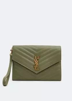 Сумка SAINT LAURENT Cassandre matelass flap pouch, зеленый