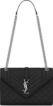 Сумка Saint Laurent Envelope Medium Chain Bag Noir, черный