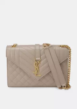 Сумка SAINT LAURENT Envelope medium chain bag, бежевый