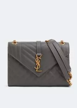 Сумка SAINT LAURENT Envelope medium chain bag, серый