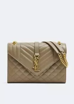 Сумка Saint Laurent Envelope Medium Chain, бежевый