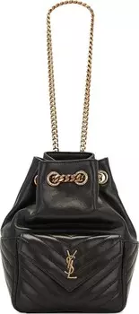 Сумка Saint Laurent Joe Chevron Bucket Bag Black, черный