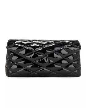 Сумка Saint Laurent Large Sade Patent Puffer Clutch, неро
