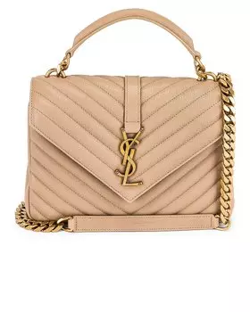 Сумка Saint Laurent Medium College Chain, цвет Dark Beige