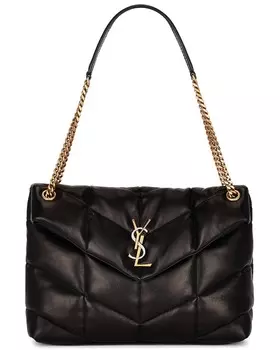 Сумка Saint Laurent Medium Puffer Tri Metal Chain, неро