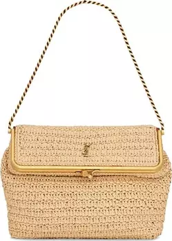 Сумка Saint Laurent Medium Sac Charniere Bag Natural/Brick, загар