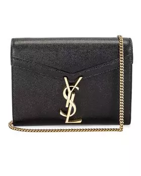 Сумка Saint Laurent Mini Cassandra Chain Wallet, неро