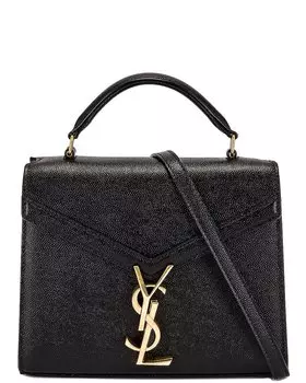 Сумка Saint Laurent Mini Cassandra Grain De Poudre Top Handle, нуар
