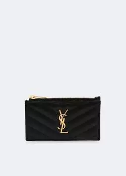 Кошелек SAINT LAURENT Monogram fragments zippered case, черный