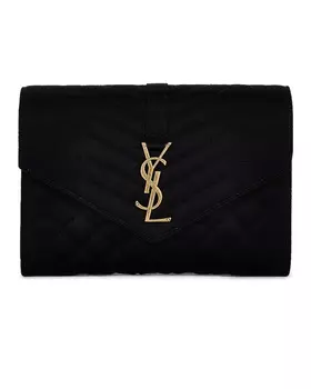 Сумка Saint Laurent Satin Flap Pouch, неро