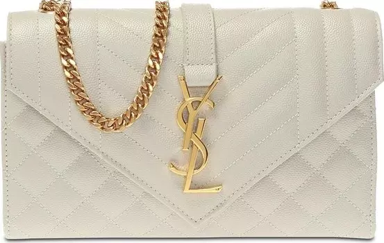 Сумка Saint Laurent Small Envelope Chain Bag Cream, кремовый