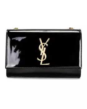 Сумка Saint Laurent Small Kate Patent Monogramme Chain, неро