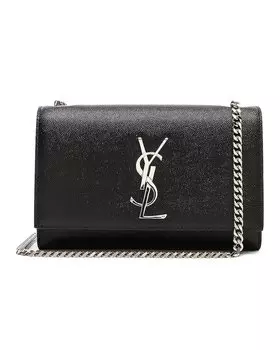 Сумка Saint Laurent Small Monogramme Kate Chain, цвет Black & Silver