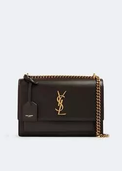 Сумка Saint Laurent Sunset Medium Chain, коричневый
