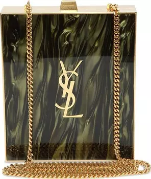 Сумка Saint Laurent Tuxedo Box Bag In Plexiglass And Metal Shaded Green/Gold, зеленый